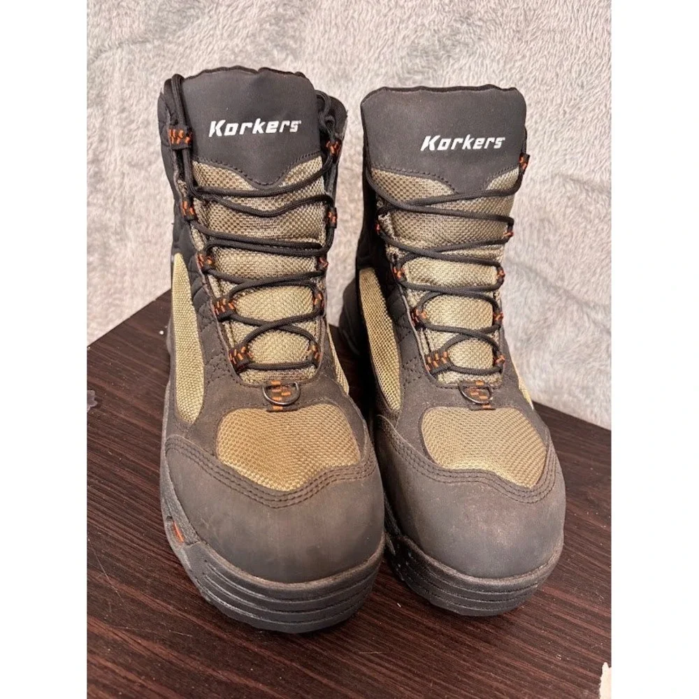 Korkers Greenback Wading Boots Mens 10 FB4801 Olive Black Kling-On Soles